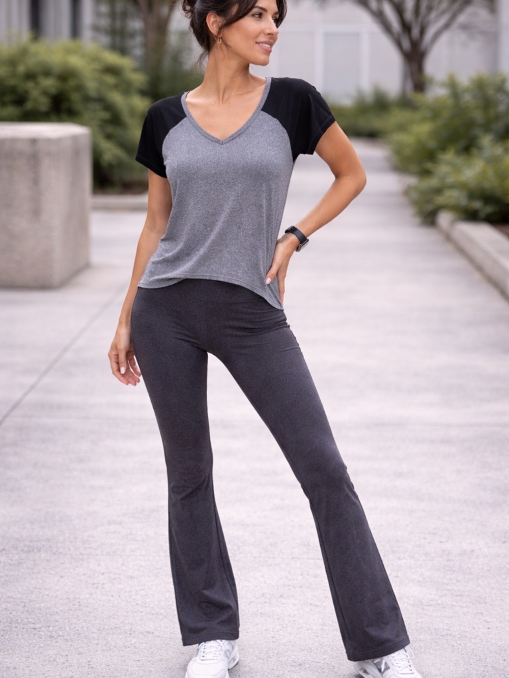 SO Women's Charcoal Gray Flare Ponte Pants